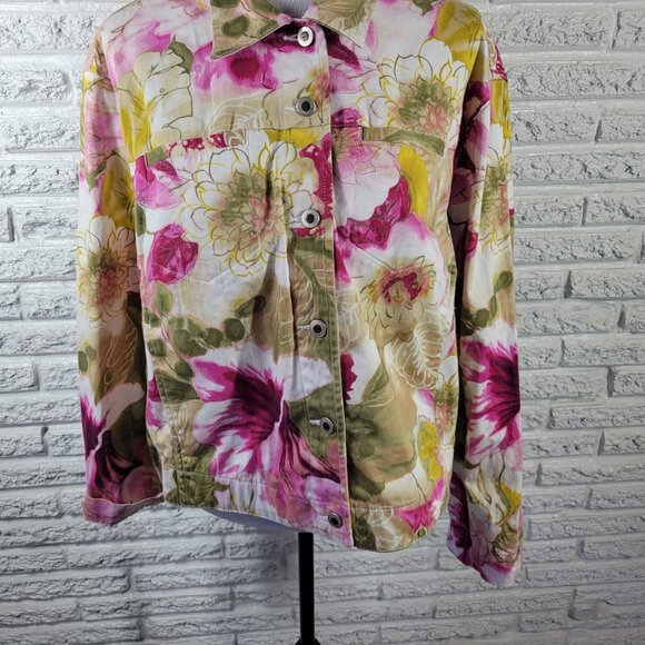 Caribbean Joe Womens Jacket Extra Large XL Blazer Cotton Blend Pink SWE6E - Picture 4 of 8